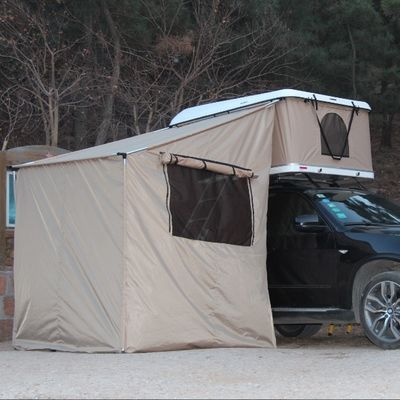 Tente de toit en fibre de verre beige avec salle annexe et échelle en aluminium Poids brut 75 kg